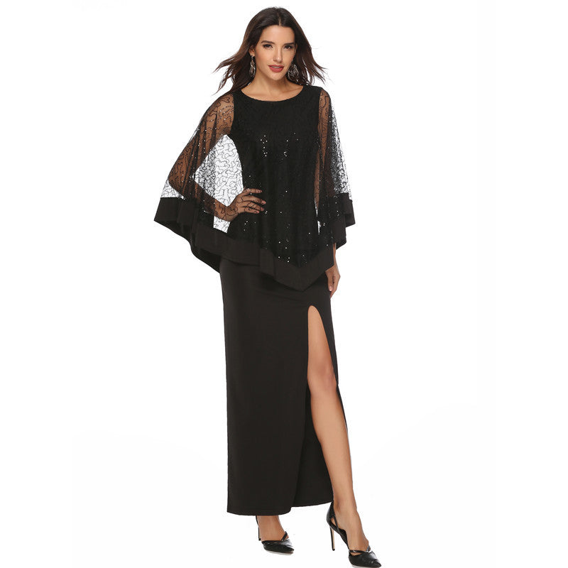 Dame Elegant Paillet Overlay Aftenkjole Stilla