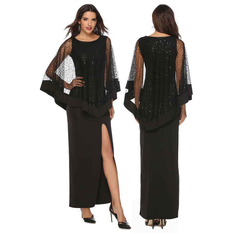 Dame Elegant Paillet Overlay Aftenkjole Stilla