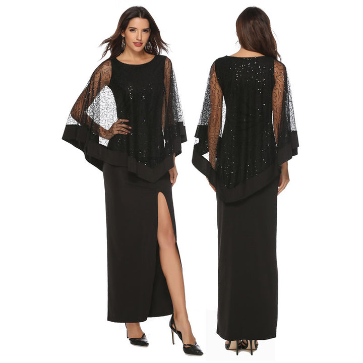 Dame Elegant Paillet Overlay Aftenkjole Stilla