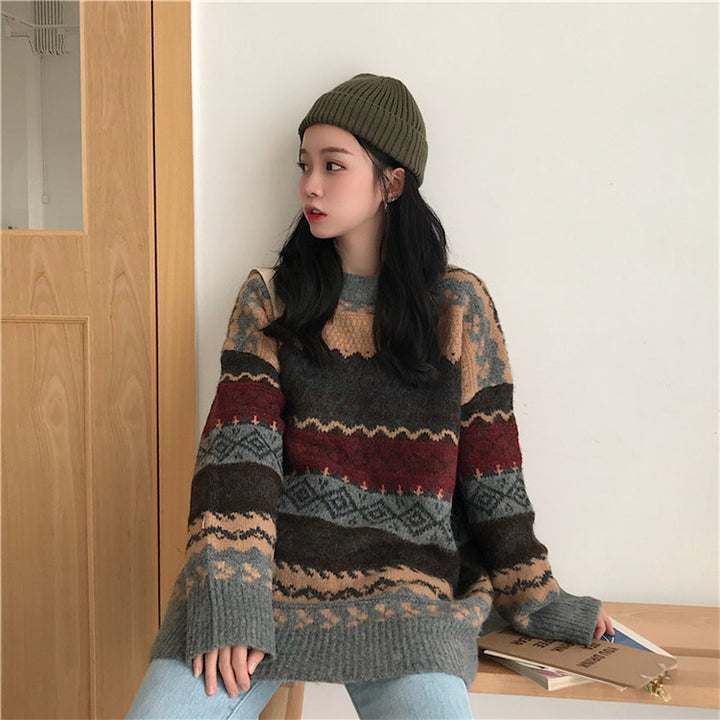 Femme Mønstret Strikpullover Stilla