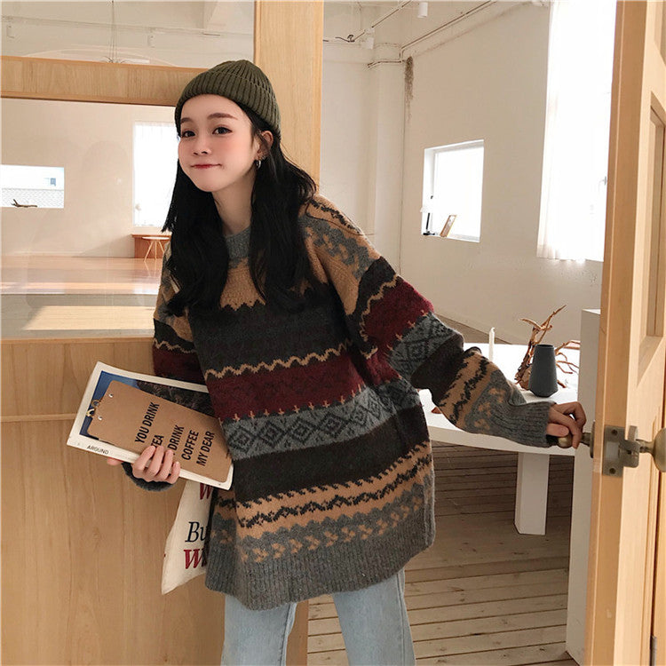 Femme Mønstret Strikpullover Stilla