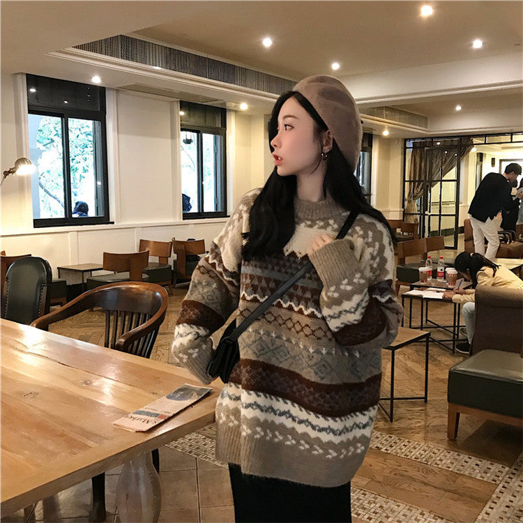 Femme Mønstret Strikpullover Stilla