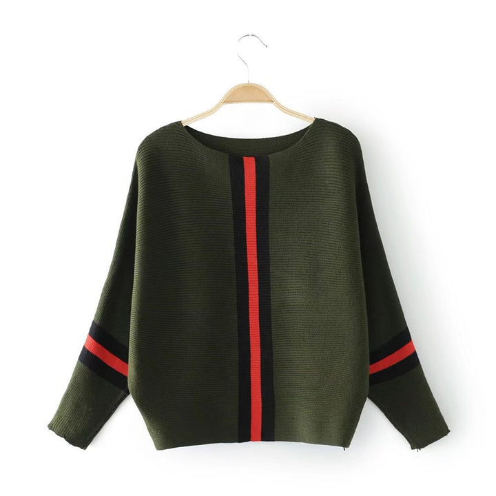 Kvindernes afslappede strikket sweater med moderne striber og løs pasform Stilla