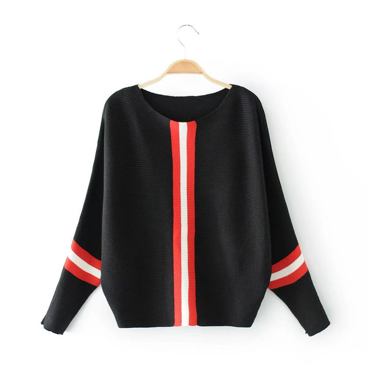Kvindernes afslappede strikket sweater med moderne striber og løs pasform Stilla