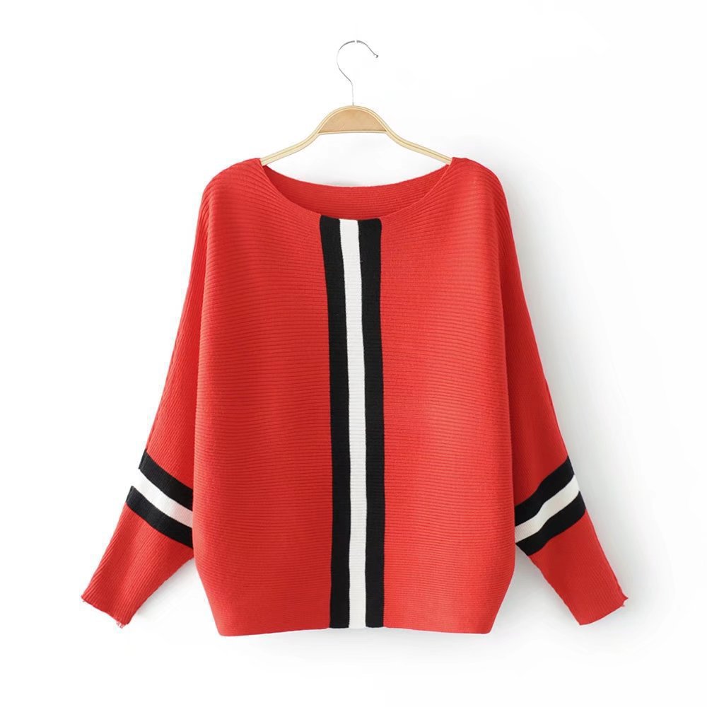Kvindernes afslappede strikket sweater med moderne striber og løs pasform Stilla