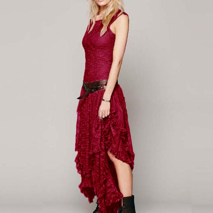 Dame Elegant Spidselag Midi Kjole Stilla