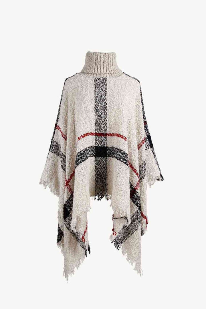 Stilla | Turtleneck Raw Hem Poncho