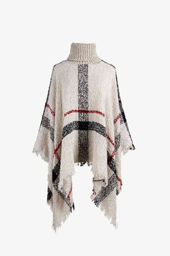 Stilla | Turtleneck Raw Hem Poncho