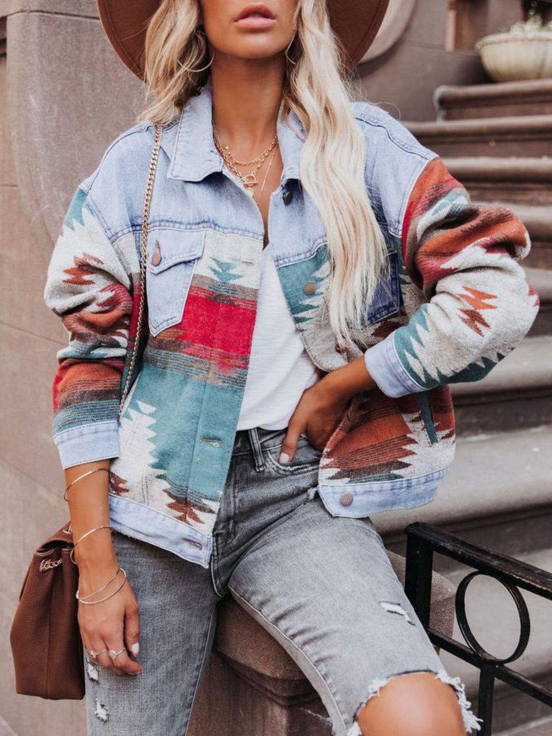 Stilla | Knap-up Langærmet Denim Jakke
