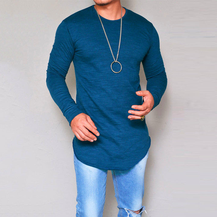 Stilla | Langærmet T-shirt Slim Fit Rundhals Blød Åndbar Bomuldsblanding