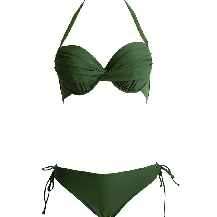 Dame Bustier Bikini med raffinerede knuder og justerbare stropper Stilla