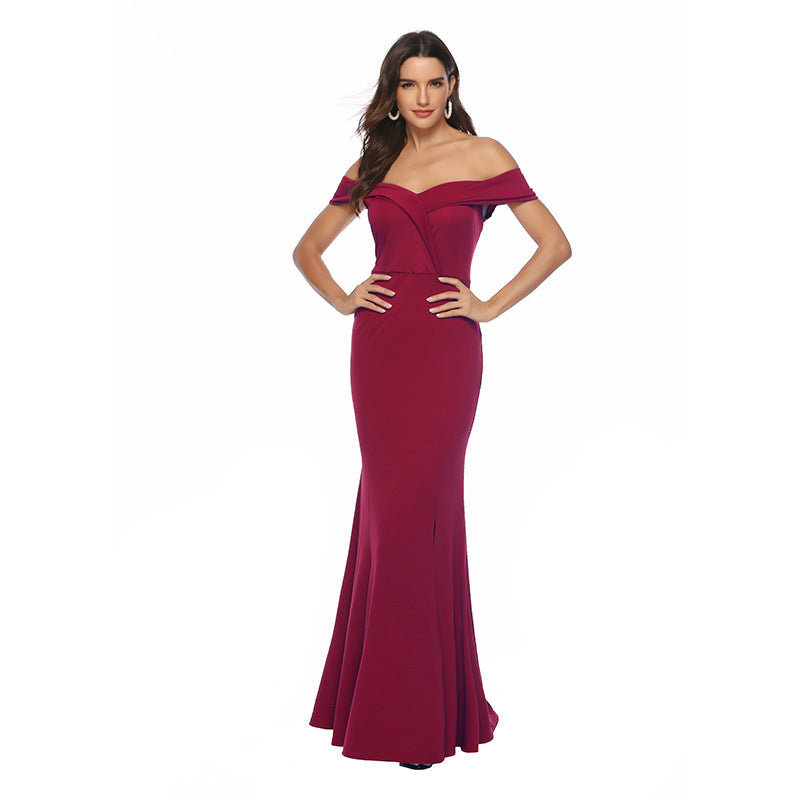 Dame Off-Shoulder Elegant Maxikjole Stilla