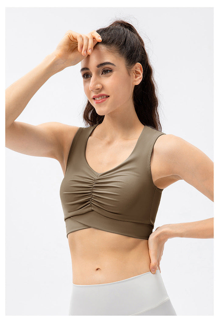 Stilla | Strength Yoga Bh Stødsikker Éntal Nude Feel Plisseret Fitness Vest Til Kvinder