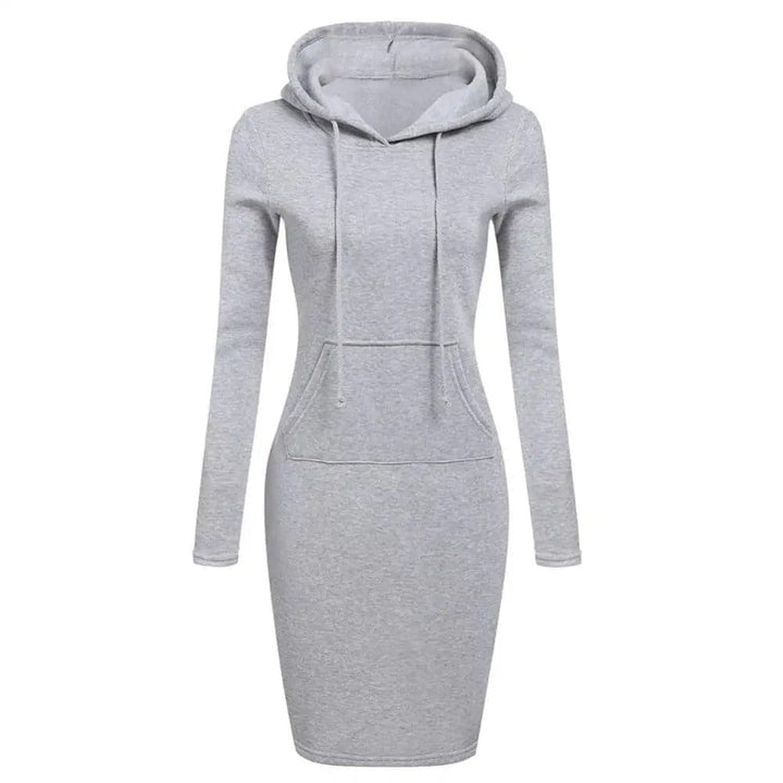 Stilla | Hoodie Kjole Lange Ærmer Justerbar Hætte Kængurulomme Slim Fit