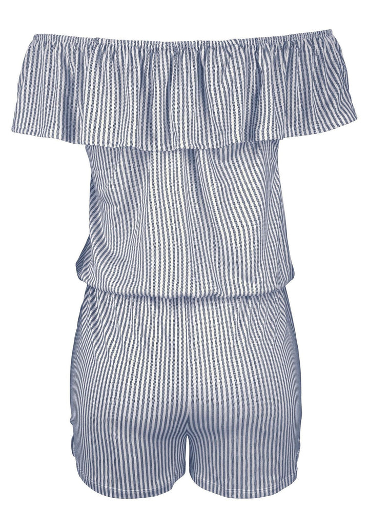 Dame Off-Shoulder Stribet Overall Sæt Stilla