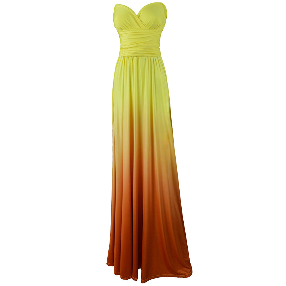 Dame Elegante Ombre Maxikjole Stilla