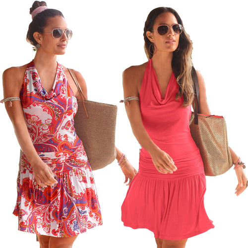 Dame Halterneck Ruffle Tunika Kjole Stilla