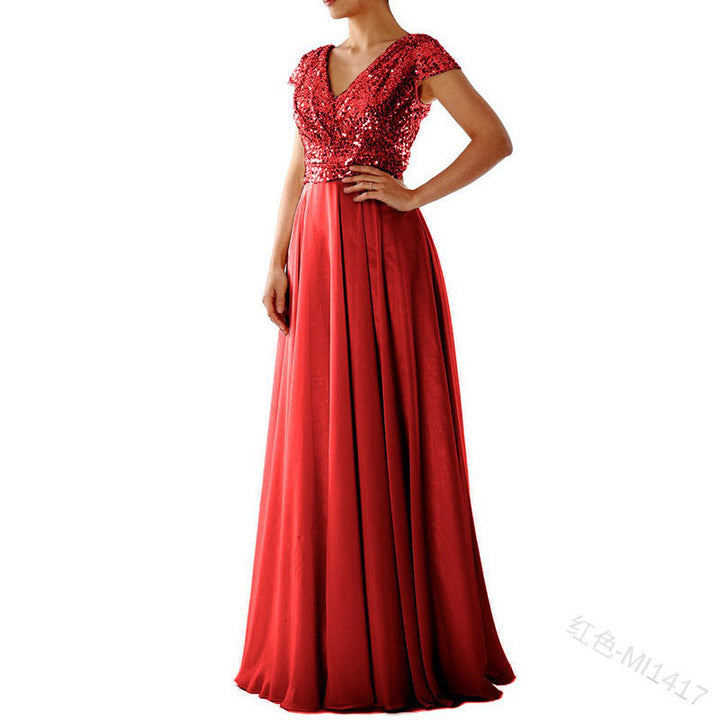 Stilla | Glitrende Pailletter Elegant Chiffon Aftenkjole