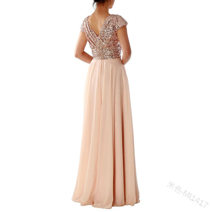 Stilla | Glitrende Pailletter Elegant Chiffon Aftenkjole