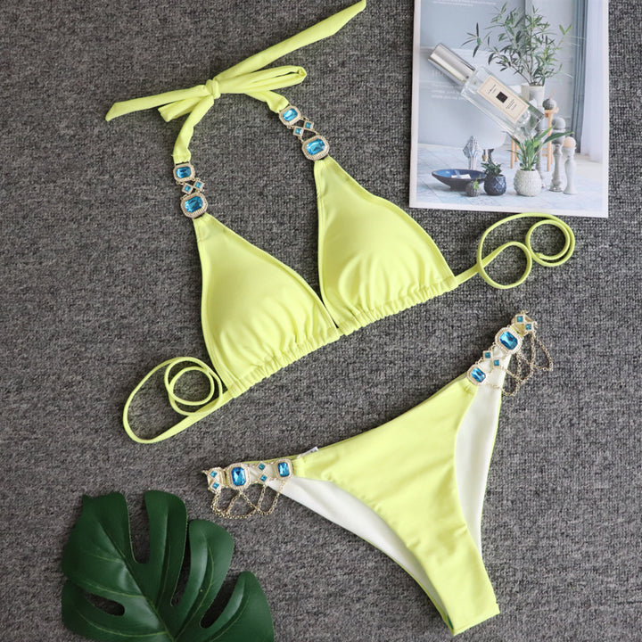 Dame Chic Hals-Top Bikini Sæt Stilla