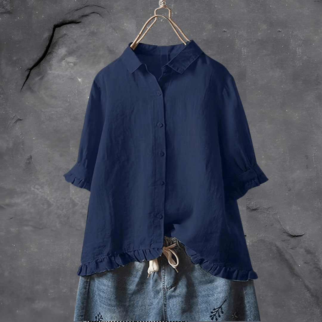Stilla | Linned Damebluse