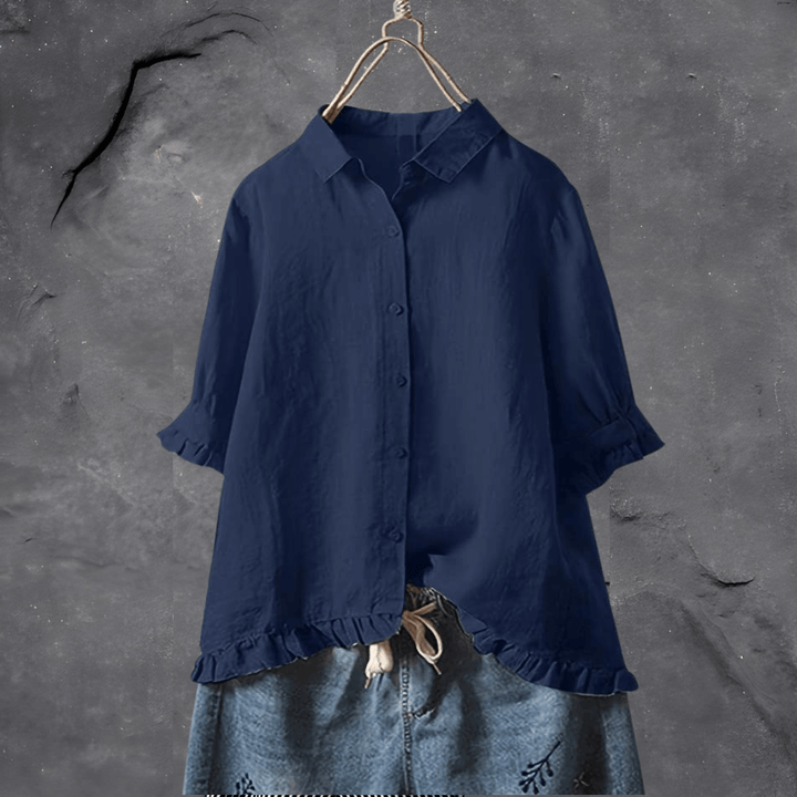 Stilla | Linned Damebluse