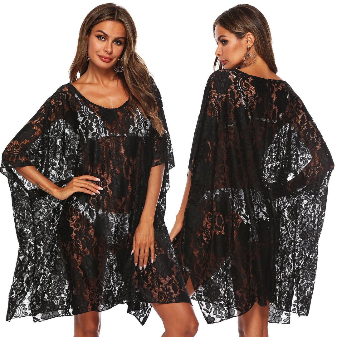 Dame Transparent Lace Beach Cover-Up Skovae