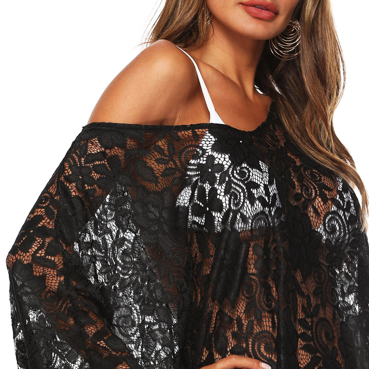 Dame Transparent Lace Beach Cover-Up Skovae