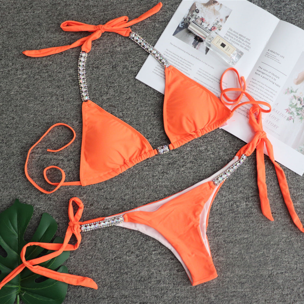 Dame skinnende trekants-bikini-sæt Stilla