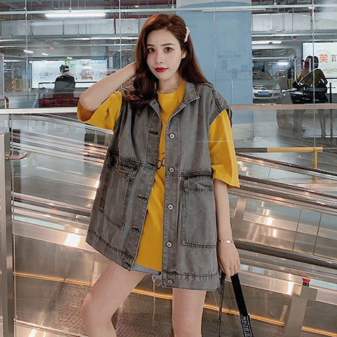 Dame Oversized Denim Vest Stilla