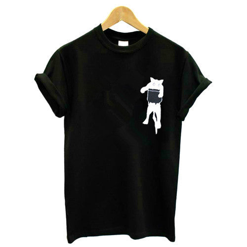 Dame T-shirt med kreativt dyremotiv og løs pasform Stilla