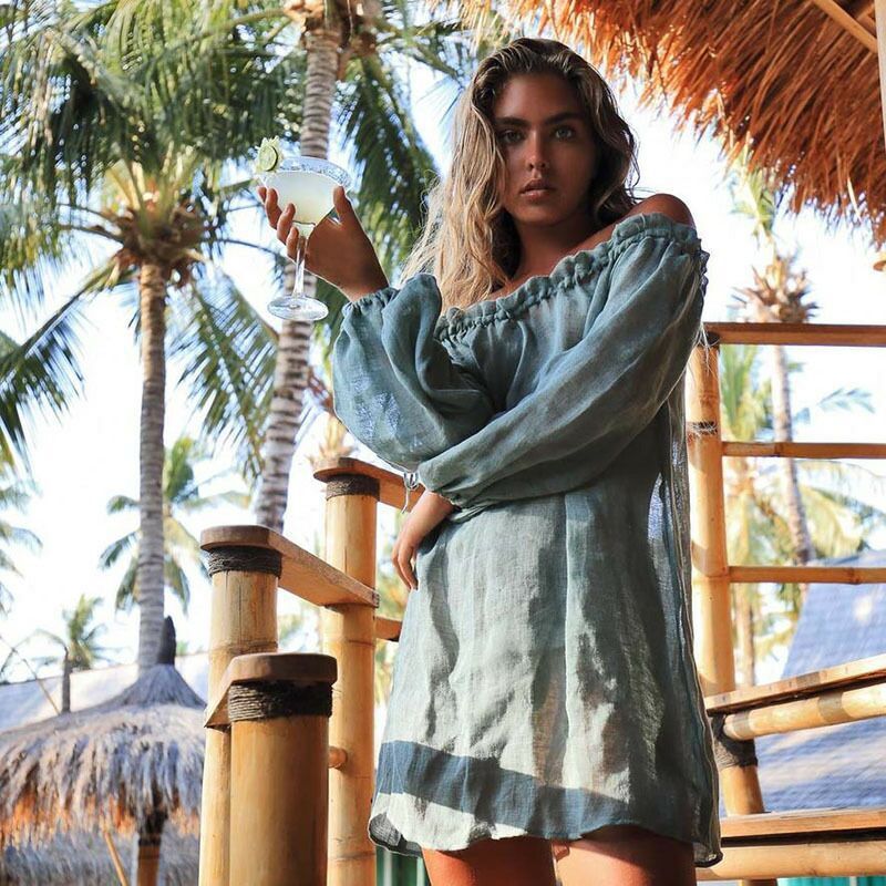 Dame Let Strand Wrap-Tunika Stilla