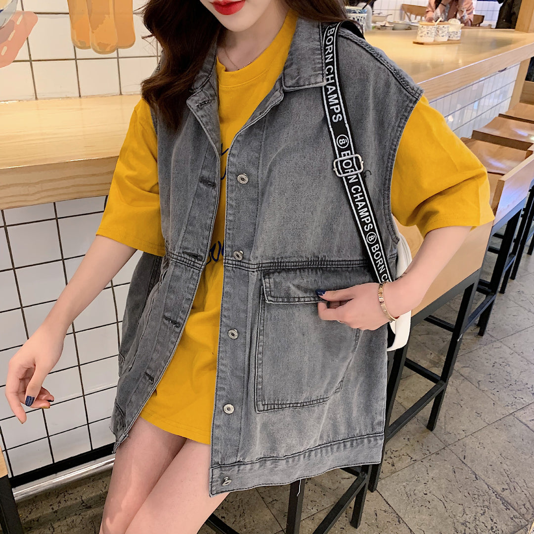 Dame Oversized Denim Vest Stilla
