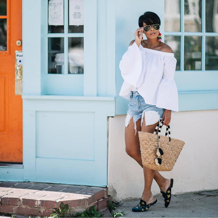 Dame Off-Shoulder Bluse med Bred Arm Stilla