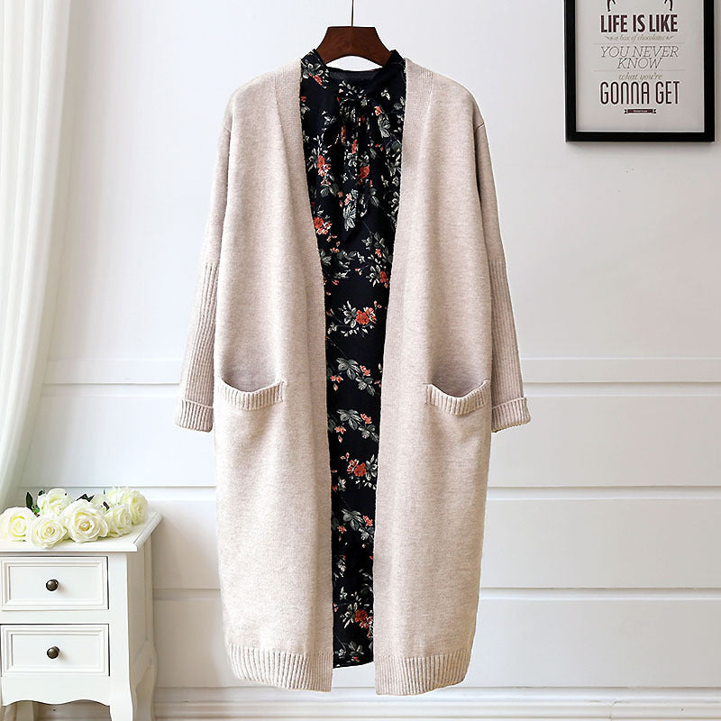 Femme Cozy Åben Front-Cardigan med Lommer Stilla