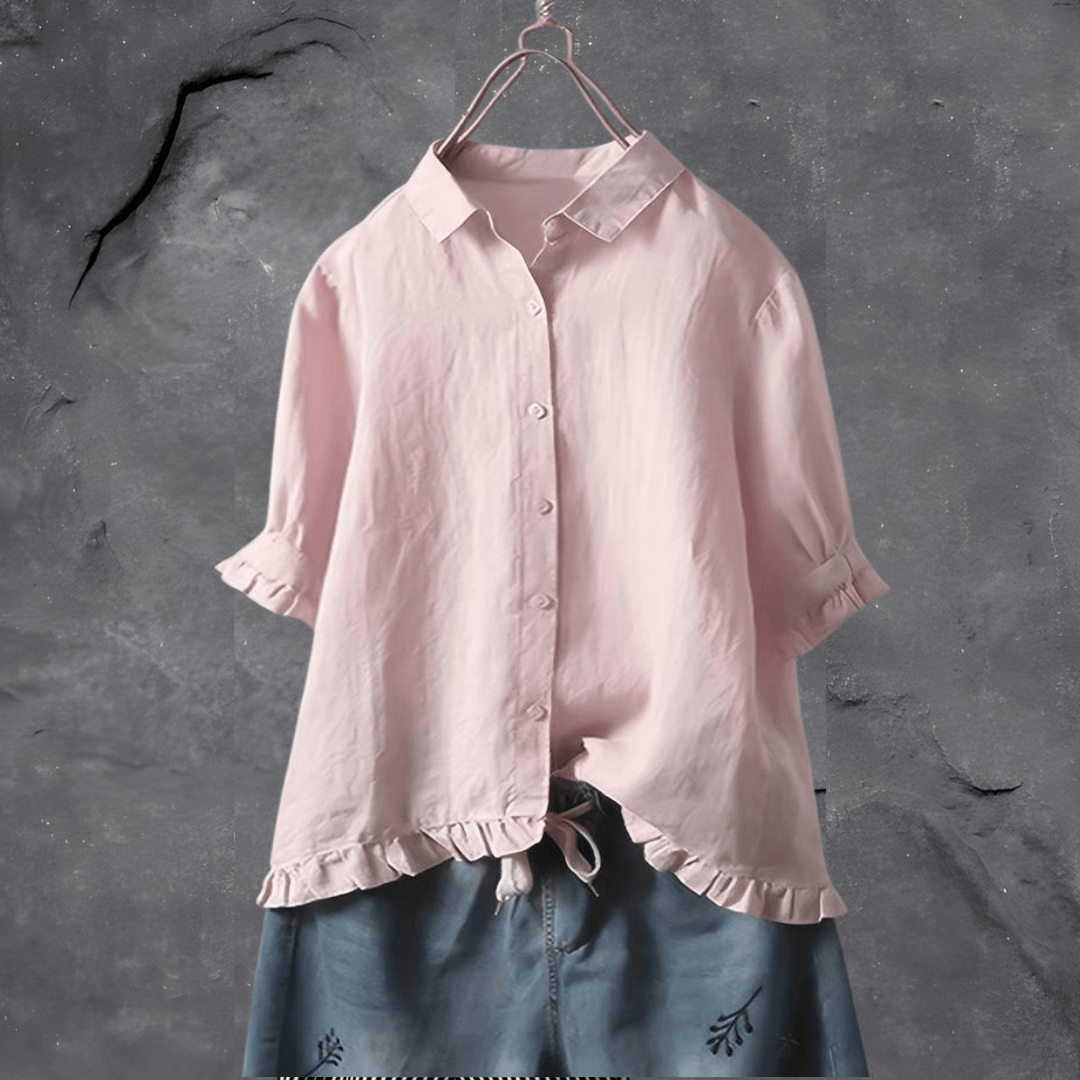 Stilla | Linned Damebluse