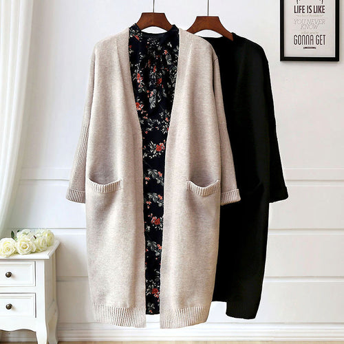 Femme Cozy Åben Front-Cardigan med Lommer Stilla