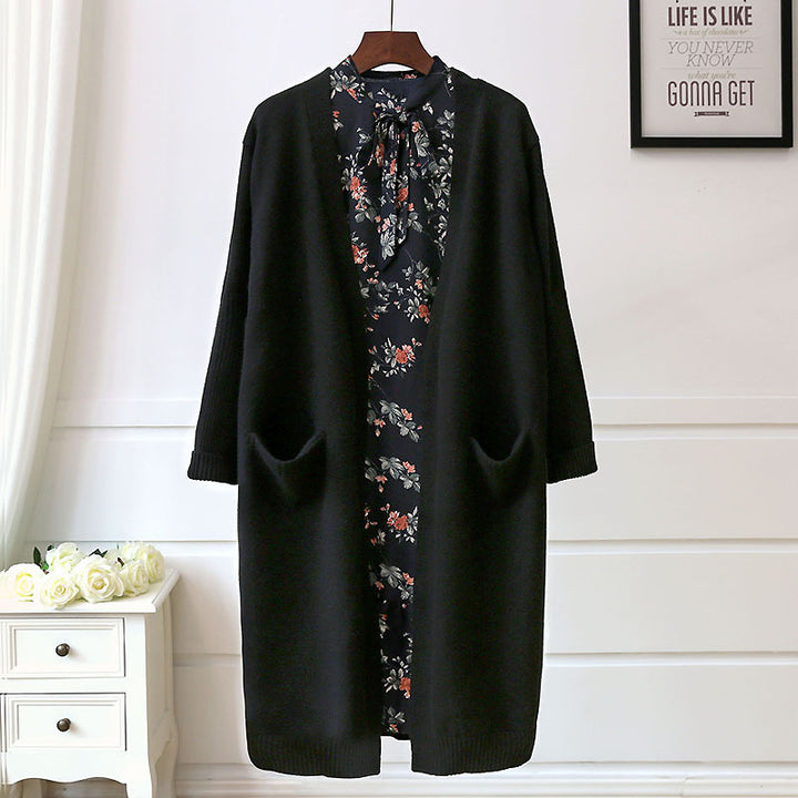 Femme Cozy Åben Front-Cardigan med Lommer Stilla