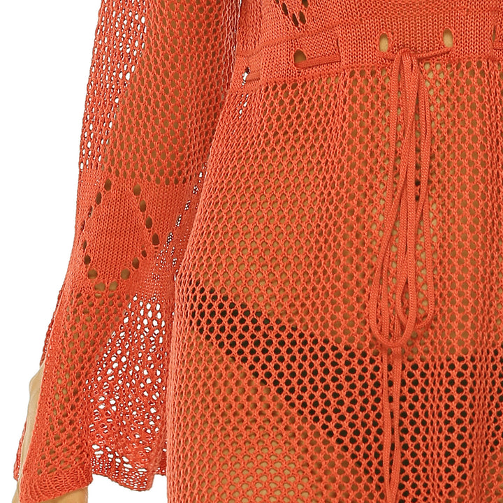 Dame hæklede strandoverdel med mode cut-out design og sidelРазрэждане Stilla