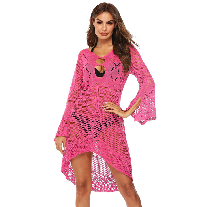Dame hæklede strandoverdel med mode cut-out design og sidelРазрэждане Stilla