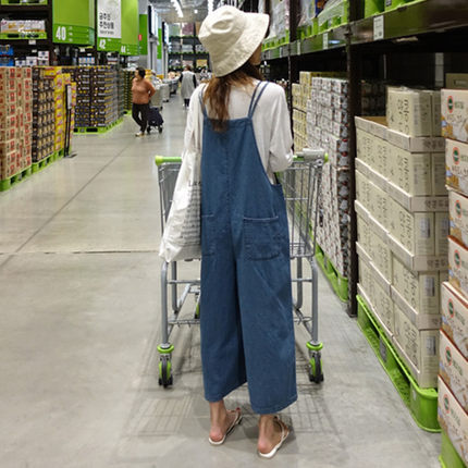 Damer Casual Denim-Overall med praktiske lommer og justerbare stropper Stilla