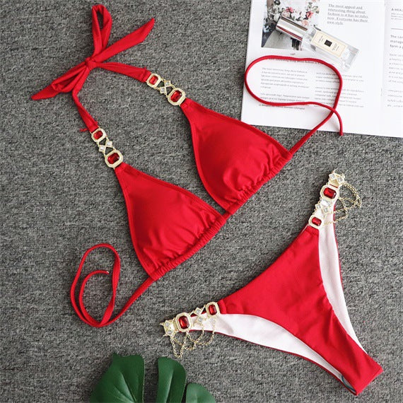 Dame Chic Hals-Top Bikini Sæt Stilla