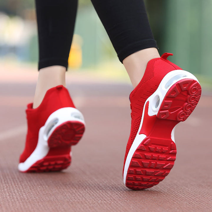 Dame nan let strik-fitness sneaks med synlig luftkammer-dæmpning og viskoelastisk indersål Skovae
