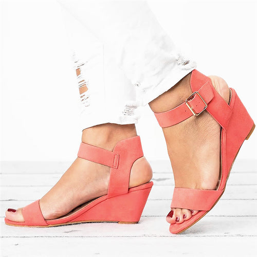 Kvinder Wedge-sandaler med justerbar rem og elegance spænde Stilla