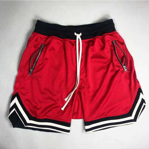 Herrer Sportslige Basketball-Shorts med åndbart netdesign og sidelommer med lynlås Stilla
