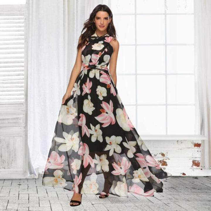 Kvinder Blomster Maxi Kjole Stilla