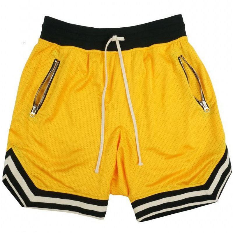 Herrer Sportslige Basketball-Shorts med åndbart netdesign og sidelommer med lynlås Stilla