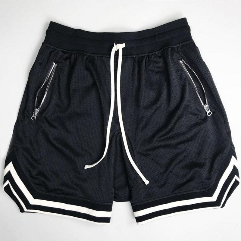 Herrer Sportslige Basketball-Shorts med åndbart netdesign og sidelommer med lynlås Stilla