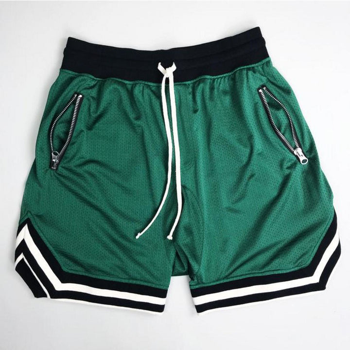 Herrer Sportslige Basketball-Shorts med åndbart netdesign og sidelommer med lynlås Stilla