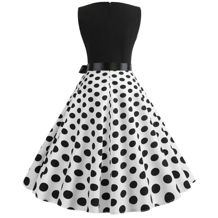Dame Swingkjole med kontrasterende top og udvidet skirt Stilla